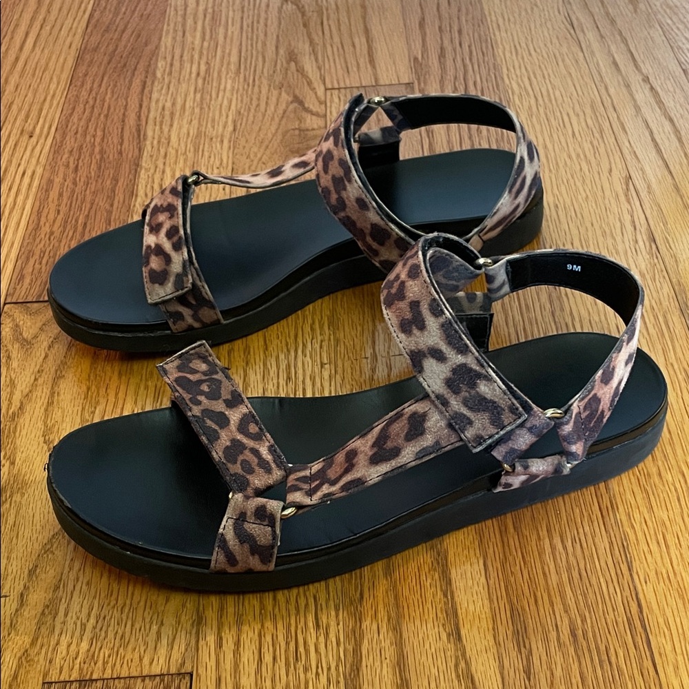 Jellypop Leopard Suede Sandals